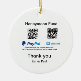 Honeymoon Fund PayPal Venmo QR code bedankt Keramisch Ornament