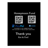 Honeymoon Fund PayPal Venmo QR code bedankt Perfect Poster (Voorkant)