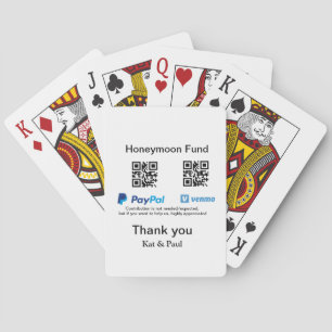 Honeymoon Fund PayPal Venmo QR code bedankt Pokerkaarten