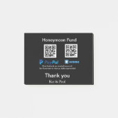 Honeymoon Fund PayPal Venmo QR code bedankt Post-it® Notes (Voorkant)