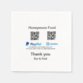 Honeymoon Fund PayPal Venmo QR code bedankt Servet (Voorkant)