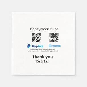 Honeymoon Fund PayPal Venmo QR code bedankt Servet