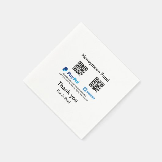 Honeymoon Fund PayPal Venmo QR code bedankt Servet (Hoek)