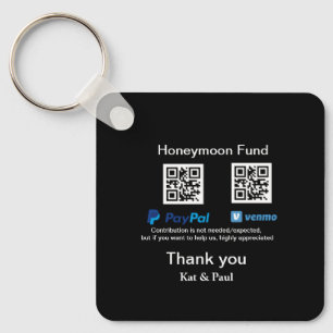 Honeymoon Fund PayPal Venmo QR code bedankt Sleutelhanger
