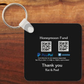 Honeymoon Fund PayPal Venmo QR code bedankt Sleutelhanger (Voorkant)