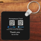 Honeymoon Fund PayPal Venmo QR code bedankt Sleutelhanger (Achterkant)