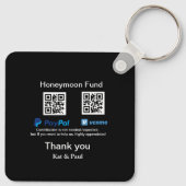 Honeymoon Fund PayPal Venmo QR code bedankt Sleutelhanger (Achterkant)
