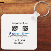 Honeymoon Fund PayPal Venmo QR code bedankt Sleutelhanger (Achterkant)