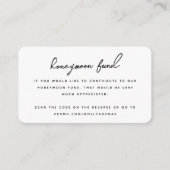 Honeymoon Fund QR Code Digital Wedding Registry Informatiekaartje (Voorkant)