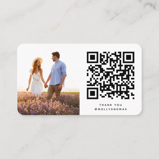 Honeymoon Fund QR Code Digital Wedding Registry Informatiekaartje (Achterkant)