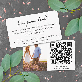 Honeymoon Fund QR Code Digital Wedding Registry Informatiekaartje
