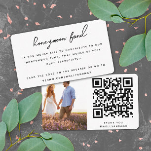 Honeymoon Fund QR Code Digital Wedding Registry Informatiekaartje