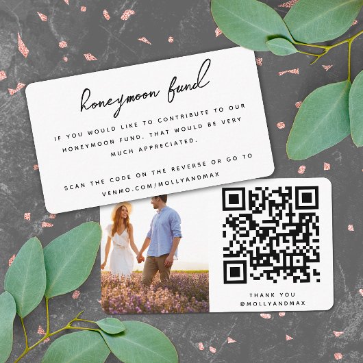 Honeymoon Fund QR Code Digital Wedding Registry Informatiekaartje