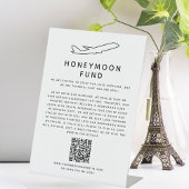 Honeymoon Fund QR Code Digital Wedding Registry Reclamebord Met Voetstuk