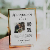 Honeymoon Fund QR-code en foto bruiloft Kaart