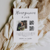 Honeymoon Fund QR-code en foto bruiloft Kaart