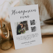 Honeymoon Fund QR-code en foto bruiloft Kaart