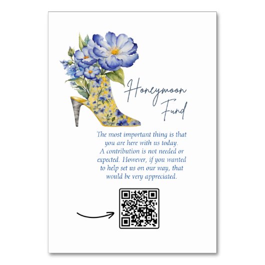 Honeymoon Fund QR code High-Heel Vrijgezellenfeest Kaart (Voorkant)