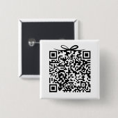Honeymoon Fund QR-code met strik Geschenkdoos Vierkante Button 5,1 Cm (Voorkant /achterkant)