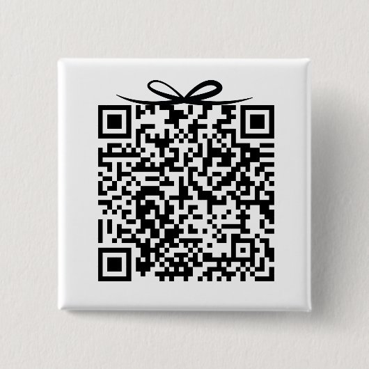 Honeymoon Fund QR-code met strik Geschenkdoos Vierkante Button 5,1 Cm (Voorkant)