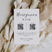 Honeymoon Fund QR Code Minimalist, bruiloft Kaart