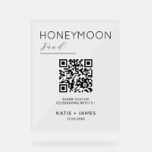 Honeymoon Fund QR Code Registry Bruiloft Wensen Acryl Bord (Voorkant)