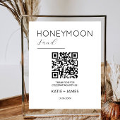Honeymoon Fund QR Code Registry Bruiloft Wensen Poster