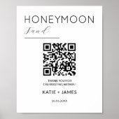 Honeymoon Fund QR Code Registry Bruiloft Wensen Poster (Voorkant)