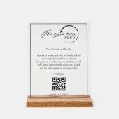 Honeymoon Fund QR Code Reisfonds Aanvraag Acryl Bord (Voorkant)