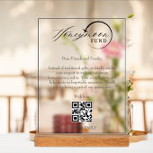 Honeymoon Fund QR Code Reisfonds Aanvraag Acryl Bord