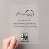 Honeymoon Fund QR Code Reisfonds Aanvraag Acryl Uitnodigingen (Insitu (Draagbaar))