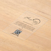 Honeymoon Fund QR Code Reisfonds Aanvraag Acryl Uitnodigingen (Laagn)