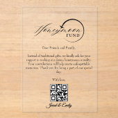 Honeymoon Fund QR Code Reisfonds Aanvraag Acryl Uitnodigingen (Voorkant)