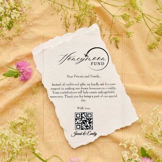 Honeymoon Fund QR Code Reisfonds Aanvraag Acryl Uitnodigingen