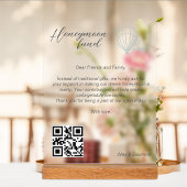 Honeymoon Fund QR Code Reisfonds Aanvraag Gift Acryl Bord