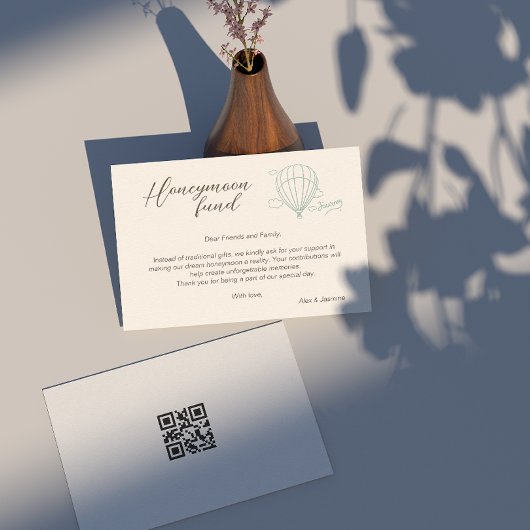 Honeymoon Fund QR Code Reisfonds Aanvraag Gift Informatiekaartje