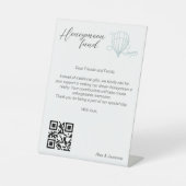 Honeymoon Fund QR Code Reisfonds Aanvraag Gift Reclamebord Met Voetstuk (Voorkant)