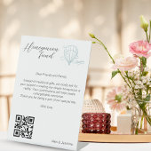 Honeymoon Fund QR Code Reisfonds Aanvraag Gift Reclamebord Met Voetstuk