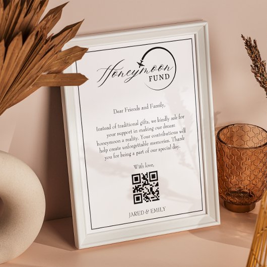 Honeymoon Fund QR Code Reisfonds Aanvraag Poster