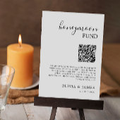 Honeymoon Fund QR Code Sign, bruiloft Kaart