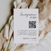 Honeymoon Fund QR Code Sign, bruiloft Kaart