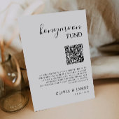Honeymoon Fund QR Code Sign, bruiloft Kaart