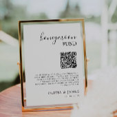 Honeymoon Fund QR Code Sign, bruiloft Kaart
