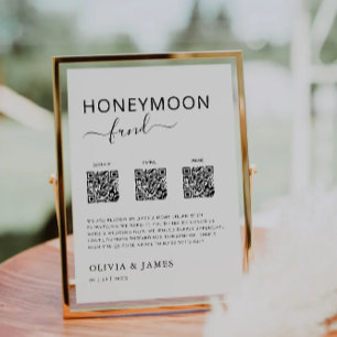 Honeymoon Fund QR Code Sign, Huwelijksreis In Kaart