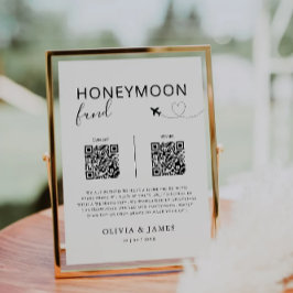 Honeymoon Fund QR Code Sign, Huwelijksreis In Kaart