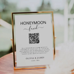 Honeymoon Fund QR Code Sign, Huwelijksreis Kaart