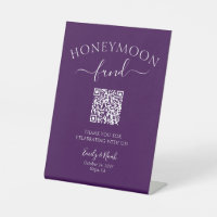 Honeymoon Fund QR Code Sign Minimalist Weddenschap
