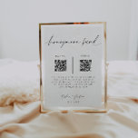 Honeymoon Fund QR Code Sign | Minimalistische brui Poster<br><div class="desc">Dit moderne,  minimalistische Honeymoon Fund QR Code Sign heeft 2 QR-codes voor uw huwelijksreisfonds of bruiloft die het goed wensen. Bewerk eenvoudig de meeste bewoordingen om aan uw evenement te voldoen en voeg uw eigen QR-betalingscodes toe! —> Klik op de knop "Aanpassen Verder" om te bewerken!</div>