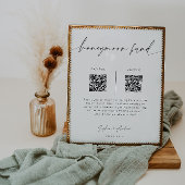 Honeymoon Fund QR Code Sign | Minimalistische brui Poster