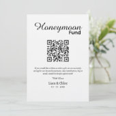Honeymoon Fund QR Code Sign, Wedding Honeymoon In  Kaart (Staand voorkant)